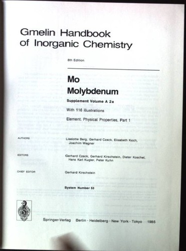 Gmelin handbook inorganic - gmelin,