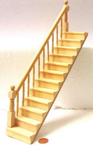 Puppenhaus holztreppe linkes - puppenhaus,