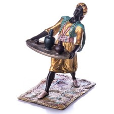 Bronzefigur Diener mit Tablett