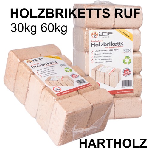Hartholzbriketts ruf 30kg 60kg - hartholzbriketts,
