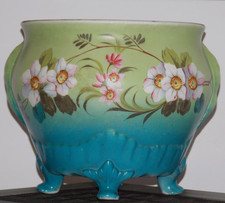 groß antik Blumenübertopf Jugendstil Frankreich um 1900 Relief Keramik 25x27-3kg