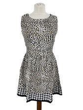 Kleid Sommerkleid Damen Gr. 38 M Ärmellos Animal Print Leopard Muster Mehrfarbig