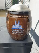 Brauerei Zwiefalter Klosterbräu 400 Jahre   Fass Krug  mit Zinndeckel 0,5L