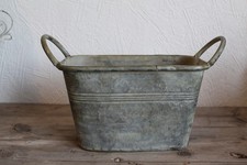 Blumenkübel Zink mit Griffe Pflanzgefäß Blumentopf Pflanzschale Shabby Nostalgie