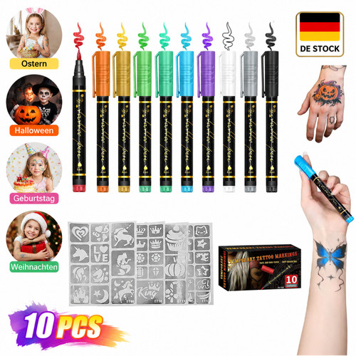 Glitzer tattoo stifte - tattoo, kinder