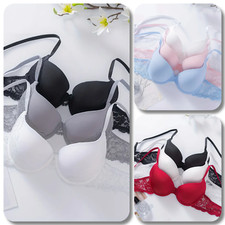 3er Pack Damen 3 x Bügel Schalen Push Up BH Set Unterwäsche Dessous Cup B C