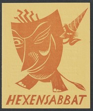 München Hexensabbat Fasching Karneval Einladungskarte Feldmeyer 1930