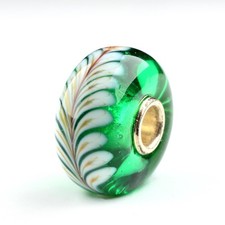 TROLLBEADS Federn Grün UNIKAT