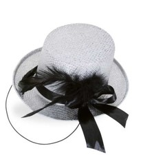 Minihut silber Mini-Zylinder Hut Fascinator Burlesque Gothic Fasching 123836513