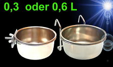 🐹🐦 EDELSTAHLNAPF Einhängen o. Schrauben Nager Zubehör Wasser Futternapf Vogel