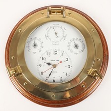 Schiffsuhr, Wetterstation, Barometer, Thermometer, Hygrometer, Bullauge