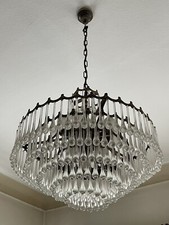 Joska Bodenmais Kronleuchter Gestell Bronze  Mundgeblasen Tropfen l970er Lampe