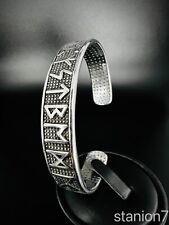 Runen Kreis Armreif Damen Herren Schmuck Kelten Armband Wikinger Biker A115