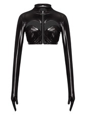 DE Damen Crop Top Lackiertes