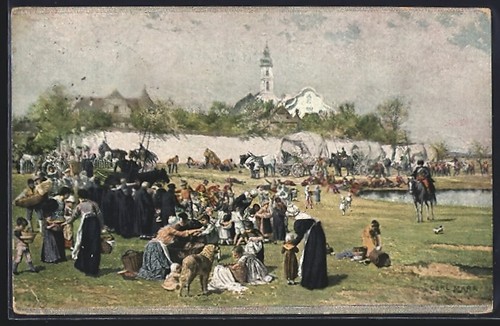 Künstler bunzlau die - künstler-ak, bunzlau,