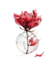 Aquarell Blumen Glas 9x9 cm