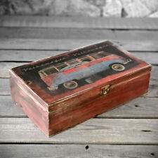 Vintage Weinholzkasten 35x20x10cm für 2 Flaschen Weintruhe Shabby Holz Handarbei