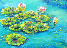 Lotus Ölgemälde, Seerose in