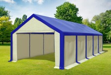 Partyzelt 4x10m Blau Beige PVC