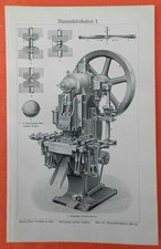 Massenfabrikation I. - II. Holzstich 1910 Revolverdrehbank Exzenterpresse