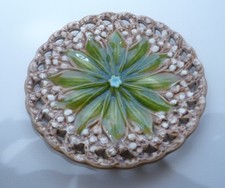 Majolika Keramik V+B Schramberg  1  Teller  Rand Durchbruch Maig.   Ø ca.  19 cm