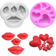 Silikonform Herz Lippen