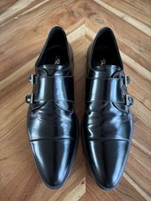 LUXUS PRADA DOUBLE MONK Anzug Schuhe Schwarz Hochglanz (nur ein Abend Getragen)