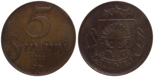 Lettland latvia 5 santimi - lettland,