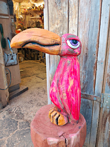 Handbemalte holzskulptur vogel - holzskulptur,