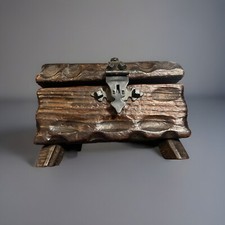 VINTAGE WOODEN  Box Schmuckkästchen Holztruhe Klein 17 Cm X 10 Cm X H-12 Cm