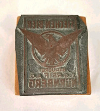 Alte Druckplatte Stempel Zinn Holzblock SIECHEN BIER Brauerei Greif - Sammler!