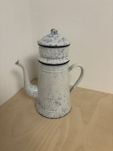 Emaille teekanne antik - emaille,