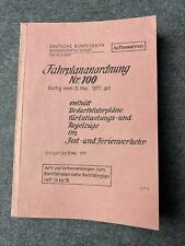 ?DB Fahrplananordnung 100 Juni 1971 BD Stuttgart Bedarfsfahrplan Entlastungsz.