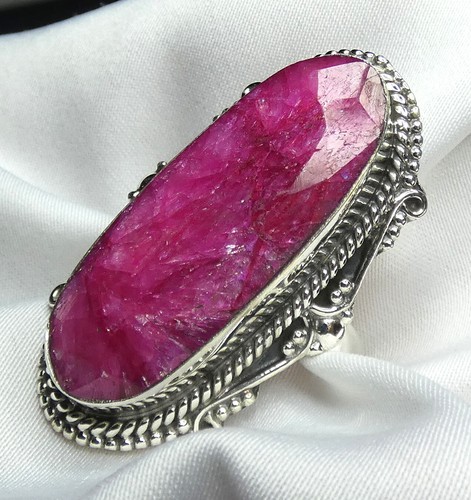 Rubin ring 925 silber 18 - 925, gr.