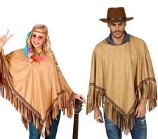 Poncho in Wildlederoptik in