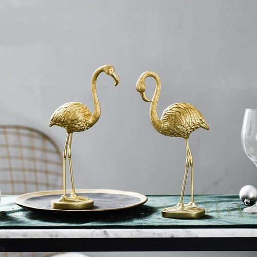 Luxus gold flamingo figurine - flamingo,