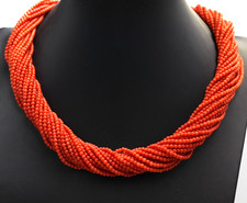 Halsband Torchon aus Korallen