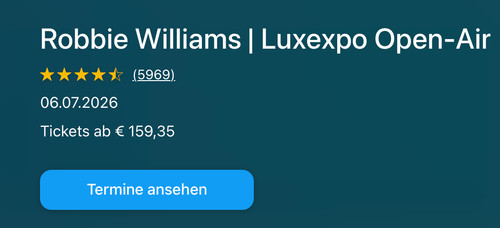 Robbie williams tickets - robbie,