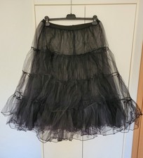 Tüllrock schwarz, Gr. M, 3-lagig mit Volants, neu, 80 cm lang