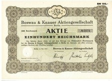 Boswau & Knauer AG  Berlin  1929 100RM   DYWIDAG THOSTI