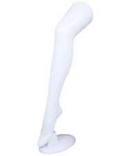 Strumpfbein Schaufensterpuppe Damen Bein in Weiß Dekobein mit Ständer Weiblich