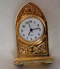 Miniuhr, Standuhr, Setzkasten, Goldfarben, Kleine Uhr