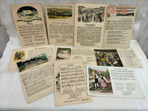 Antike lied postkarten - 10,