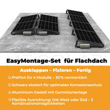 Flachdach Solarhalterung Set 4
