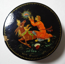 Original alte russische Lackdose Palech signiert A.Smolova, 1974 j. N2453