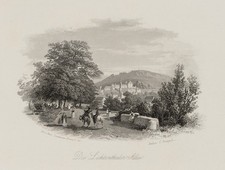 C. FROMMEL (1819-1891), Ornamentales Buchcover,  1841, Stahlstich Romantik