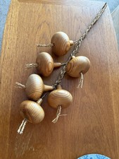 6 Holz Hängezwiebeln rustikal