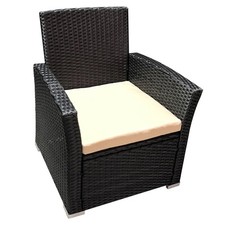 Gartenstuhl Schwarz Liegestuhl Rattan Ruhesessel Relaxsessel Garten Sessel 