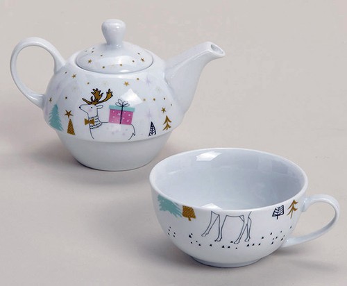 Teetasse mit teekanne elch - teetasse,