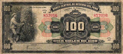 Peru p69aa 100 soles - p69aa,